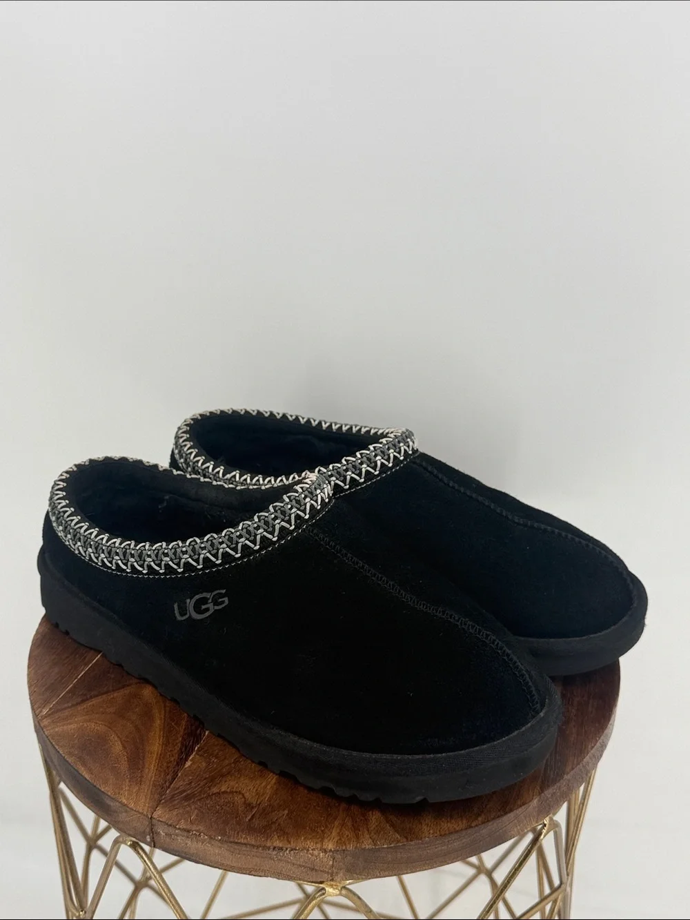 UGG Black Tasman Style Suede Slip-On Clogs with‎ Whipstitch Trim Mens Size 8